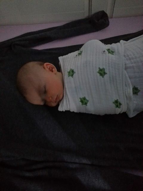 Avery Sleeping in Crib