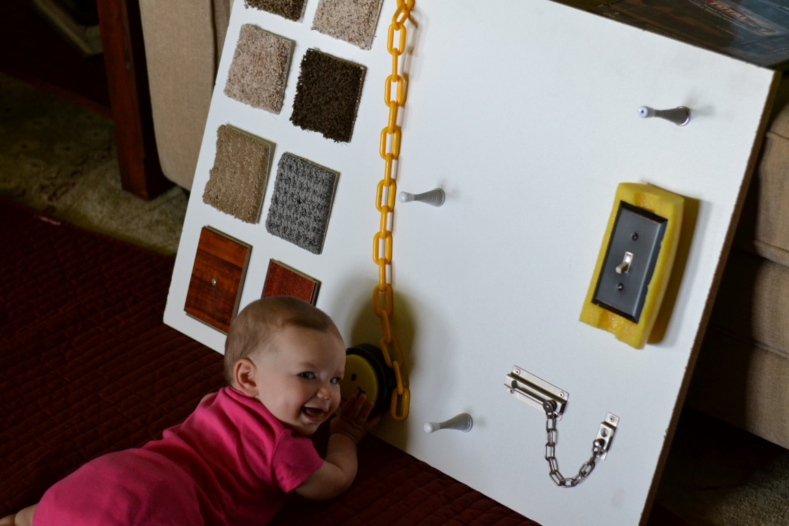 Building an activity board and she likes it!!