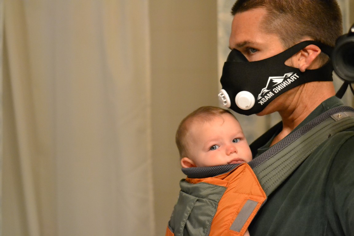 Elevation training mask + babywearing=not impressed